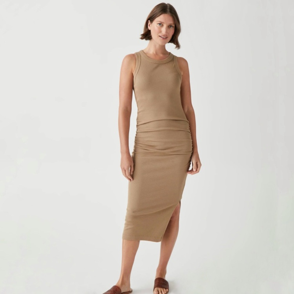 Michael Stars nude Ribbed Midi Dress